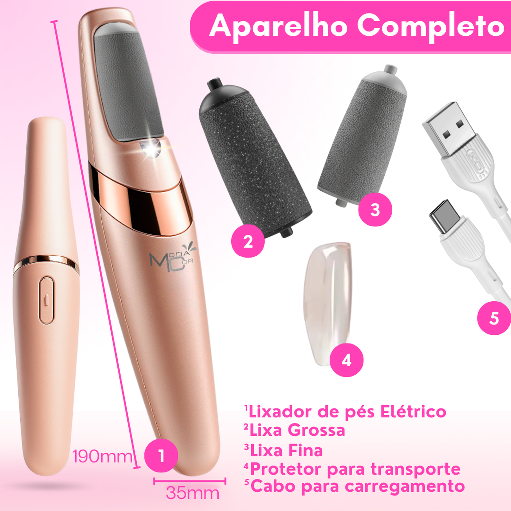 Lixa Elétrica De Pés Aparelho Removedor de Calos com Bateria
