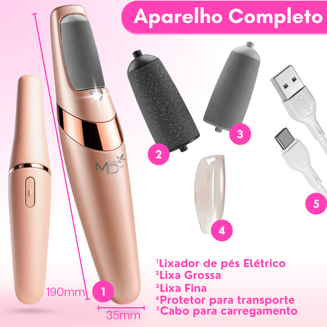 Lixa Elétrica De Pés Aparelho Removedor de Calos com Bateria