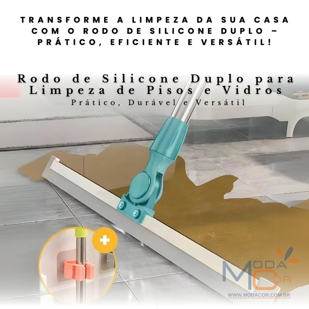 Rodo Mágico Silicone Multiuso 50cm Extensível Piso Vidro Seco Molhado Vassoura Gancho – CleanMaster™