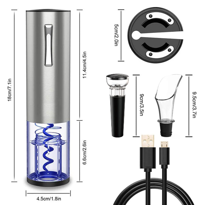 Conjunto Abridor de Vinho Eletrônico Moda Cor