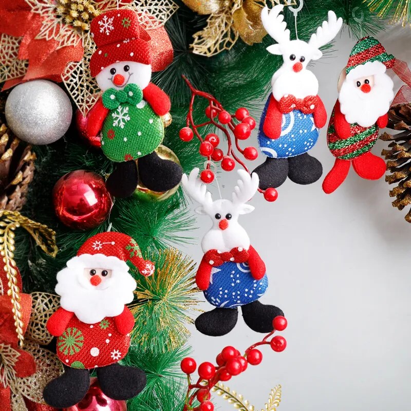 Decoração de Natal - 12PCS Enfeites Natalinos Em Tecido P/ Pinheirinho