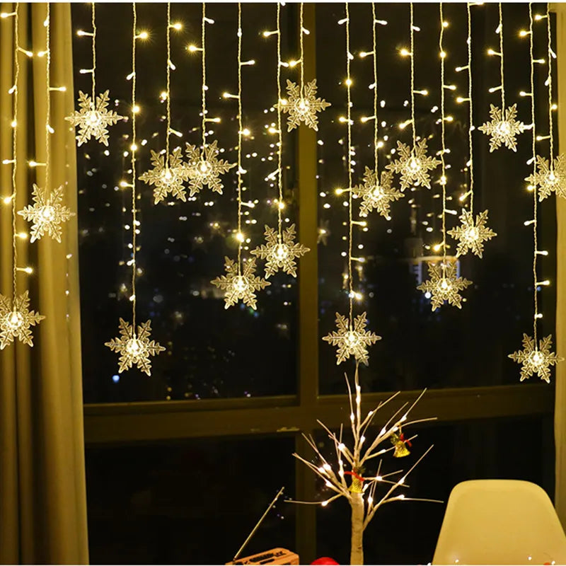 Decoração de Natal - Cortina Led Flocos de Neve SnowPlus