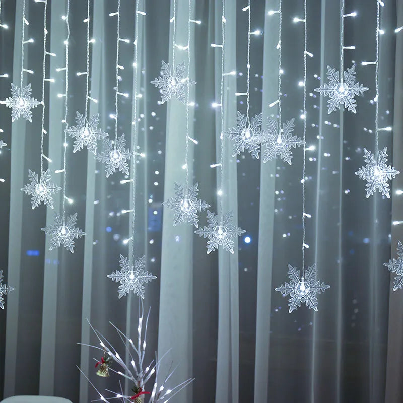 Decoração de Natal - Cortina Led Flocos de Neve SnowPlus