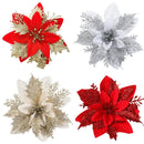 Decoração de Natal - Kit 10PCS Flores Brilhantes P/ Decoração FlowerChrist