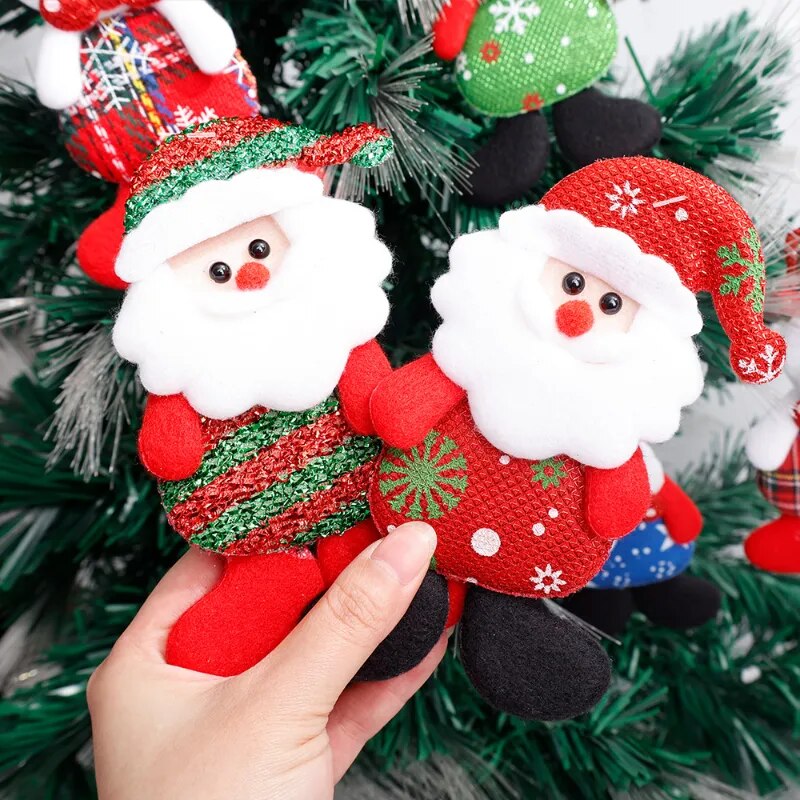 Decoração de Natal - 12PCS Enfeites Natalinos Em Tecido P/ Pinheirinho