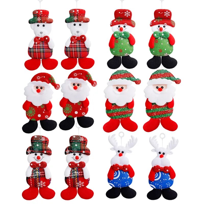 Decoração de Natal - 12PCS Enfeites Natalinos Em Tecido P/ Pinheirinho