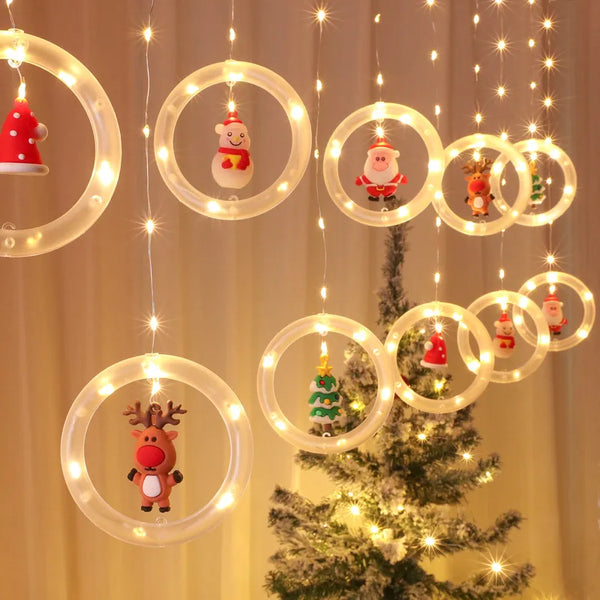 Decoração de Natal - Cascata LED Símbolos de Natal C/ Controle