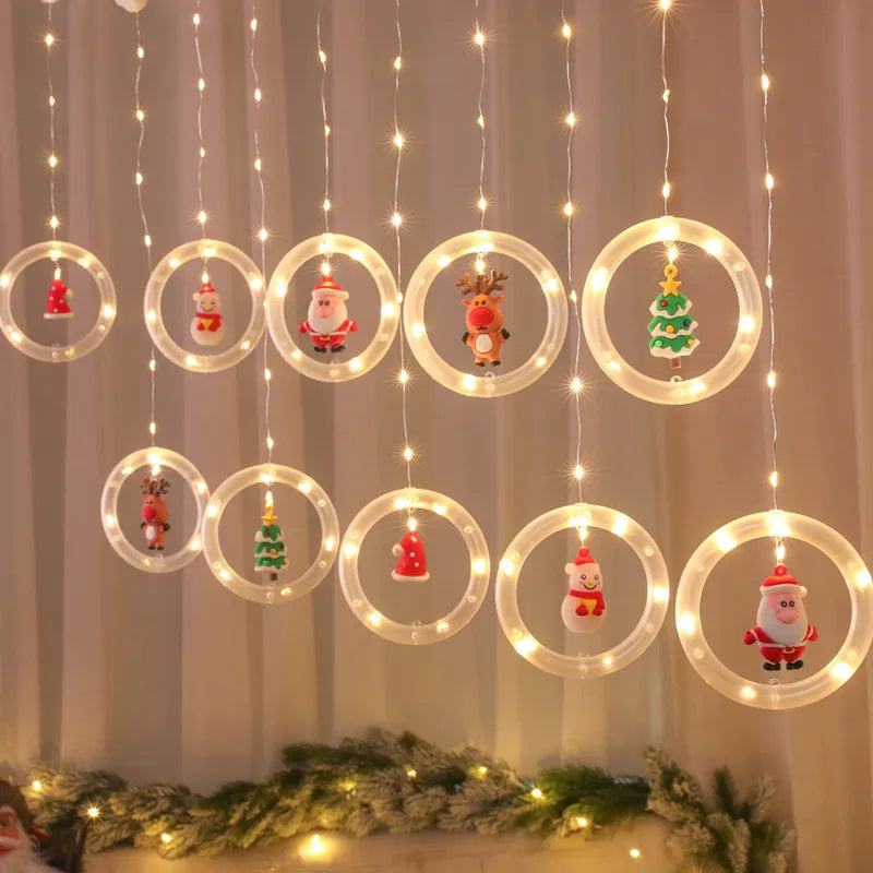 Decoração de Natal - Cascata LED Símbolos de Natal C/ Controle