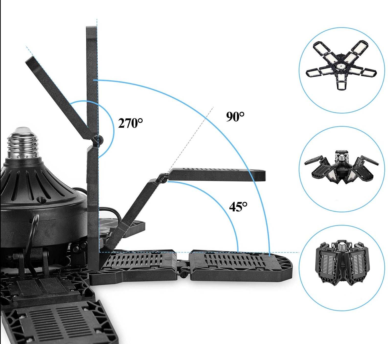 Luminária LED Com 10 Painéis Ajustáveis
