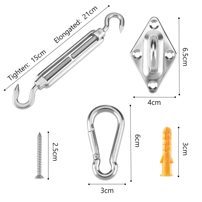 Kit de Fixação para Toldo - Aço Inoxidável