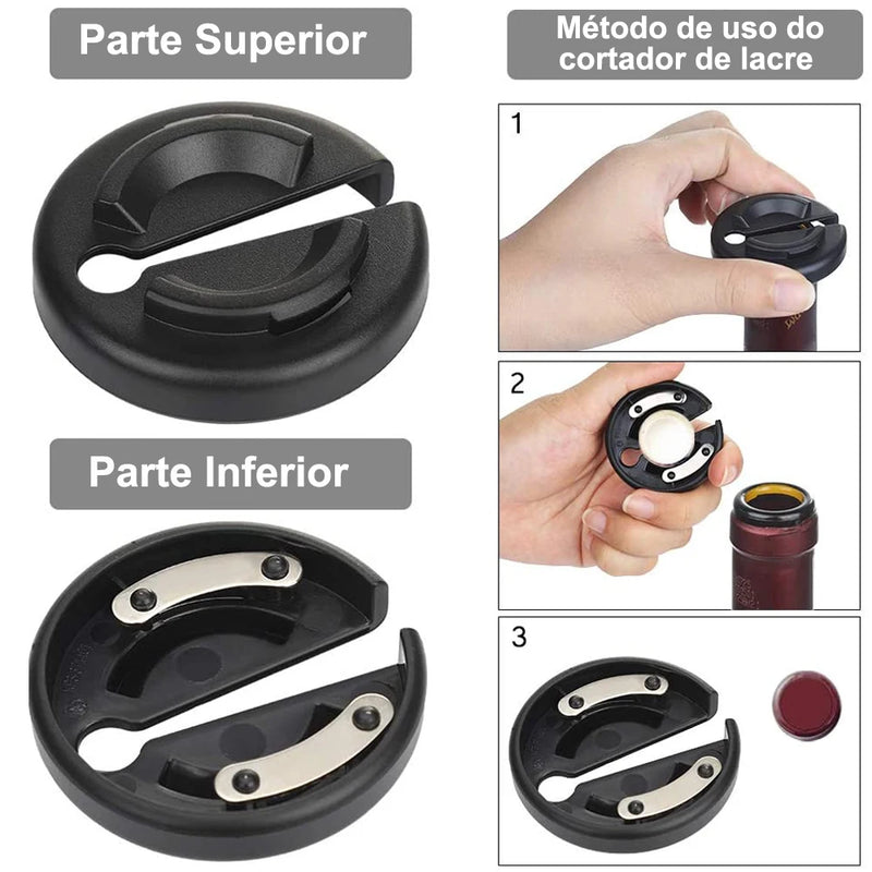 Conjunto Abridor de Vinho Eletrônico Moda Cor