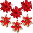 Decoração de Natal - Kit 10PCS Flores Brilhantes P/ Decoração FlowerChrist