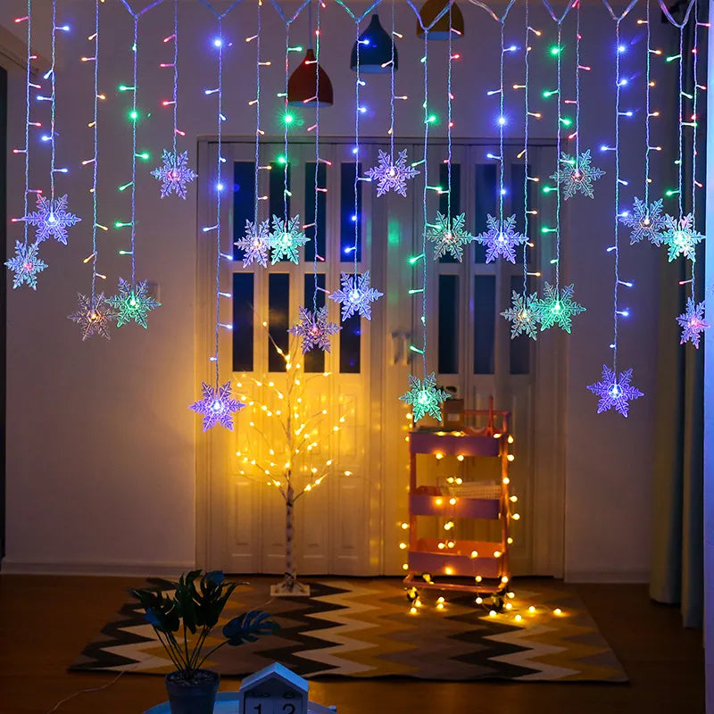 Decoração de Natal - Cortina Led Flocos de Neve SnowPlus