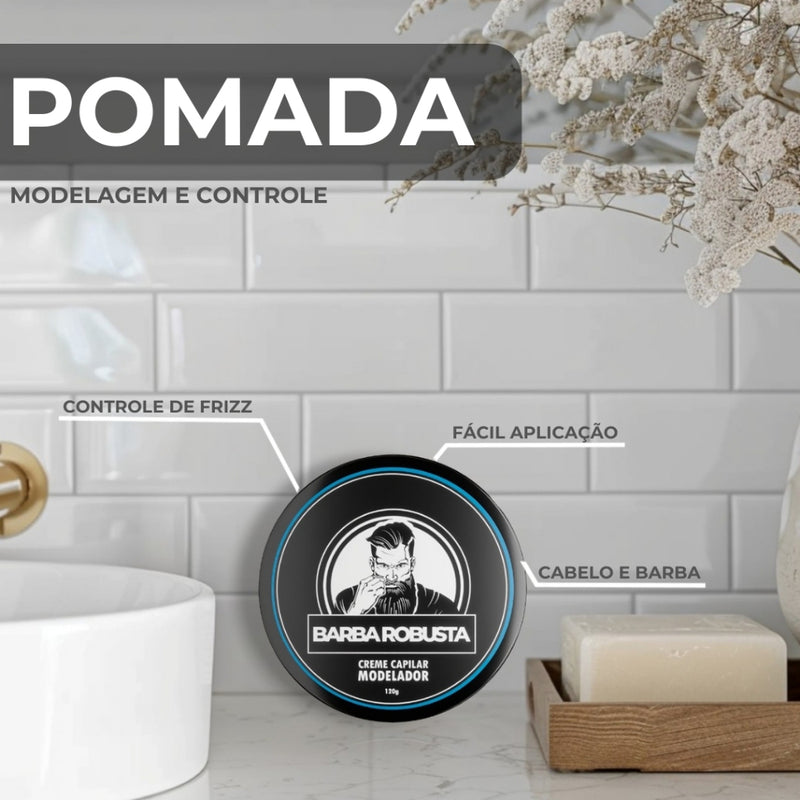 Kit Masculino Barba Shampoo Condicionador Balm Óleo Cera Necessaire