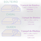Jogo Lençol 3 Peças Casal Queen 400 Fios Micropercal Toque Suave Elástico Ponto Palito – SoftDream™