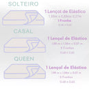 Jogo Lençol 3 Peças Casal Queen 400 Fios Micropercal Toque Suave Elástico Ponto Palito – SoftDream™