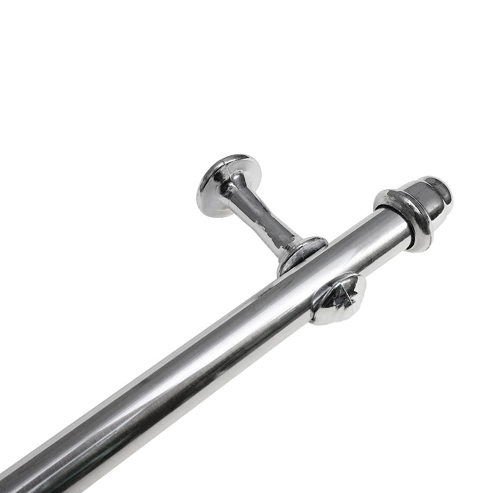 Kit varão cortina aço cromado 19mm 3 metros EleganceSteel instalado