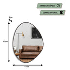 Espelho de parede 60x40cm com instalação por fita dupla face