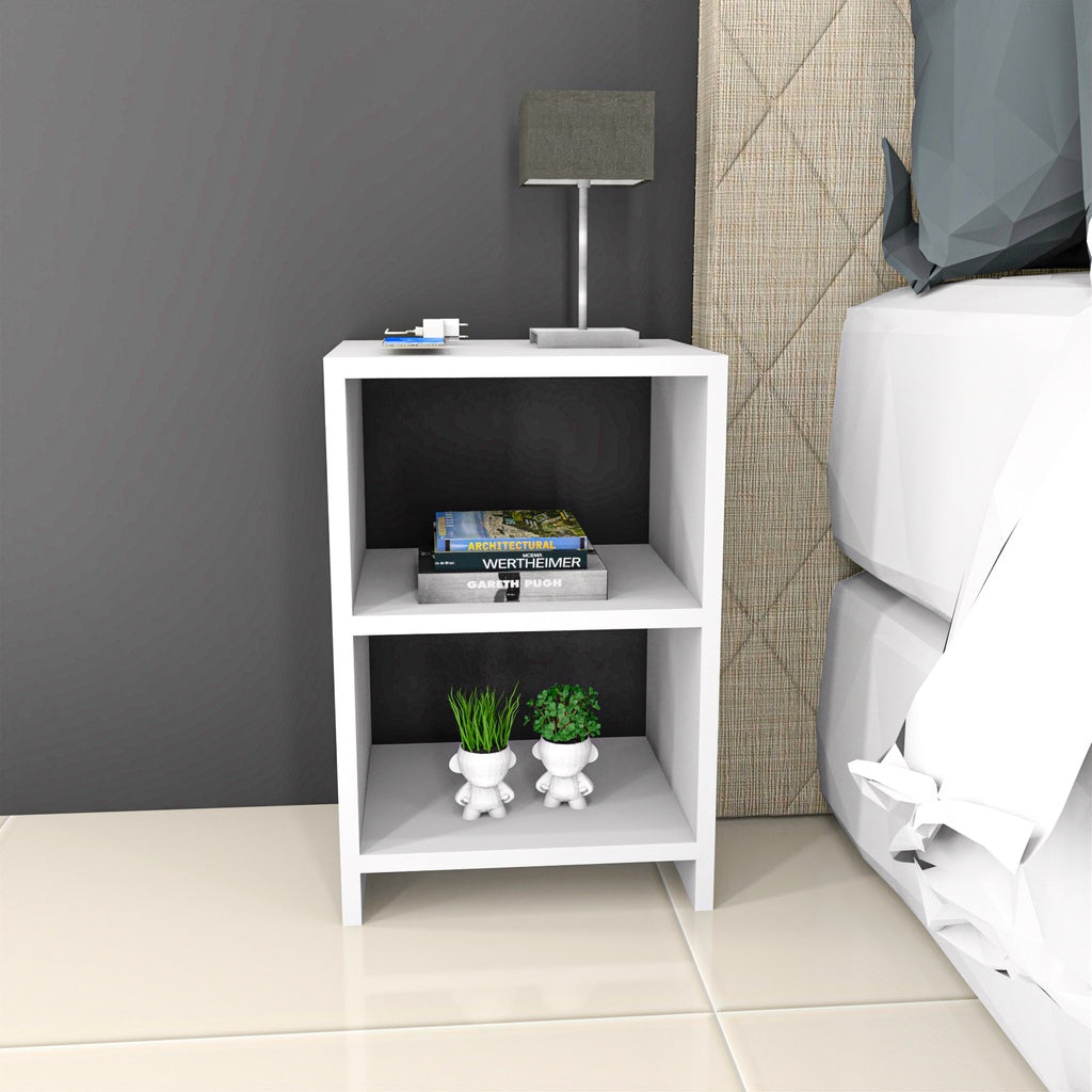Mesa de Cabeceira Nicho Quarto Bidê Criado Mudo MDF Branco Moderna Compacta – ZenMoble™
