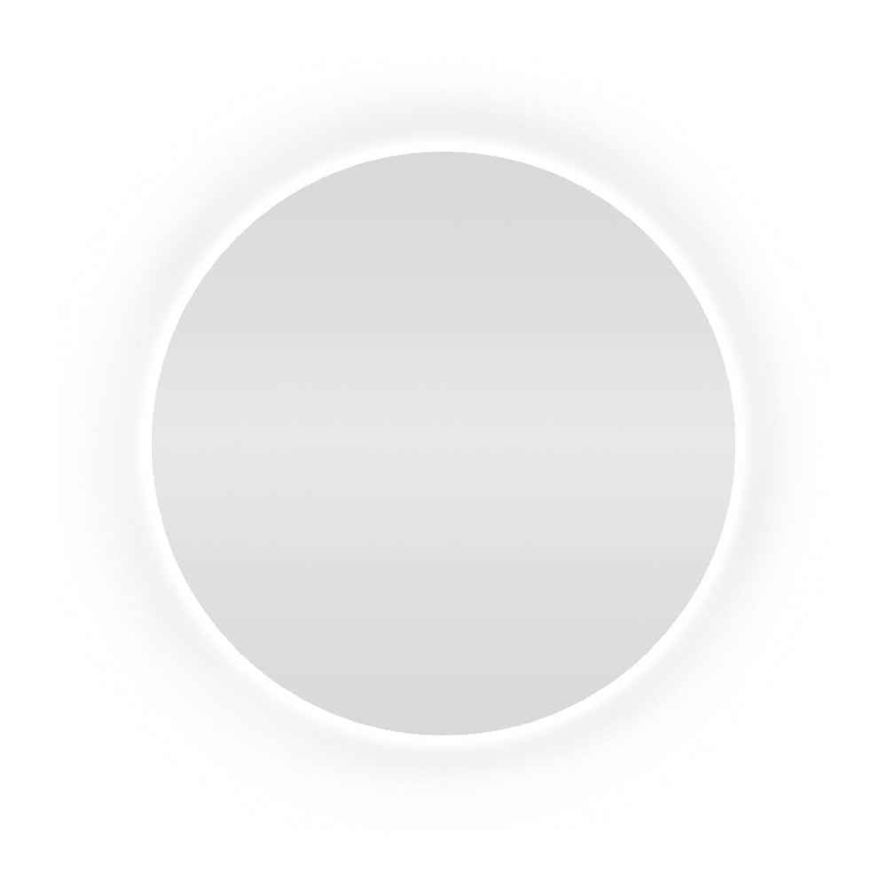 Espelho Redondo 40Cm X 40Cm Lapidado Led COM FONTE Ambiente Moderno Decoração Espelho Quarto