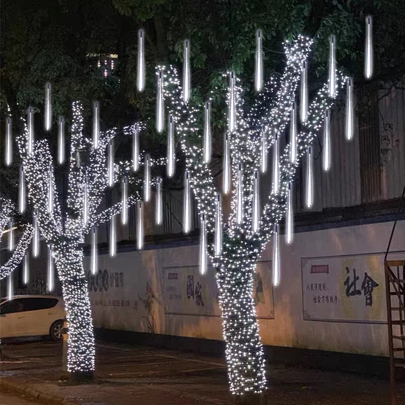 Tubos de LED Cascata 8 Bastão Luz Natal Branco Frio, Branco Quente e RGB