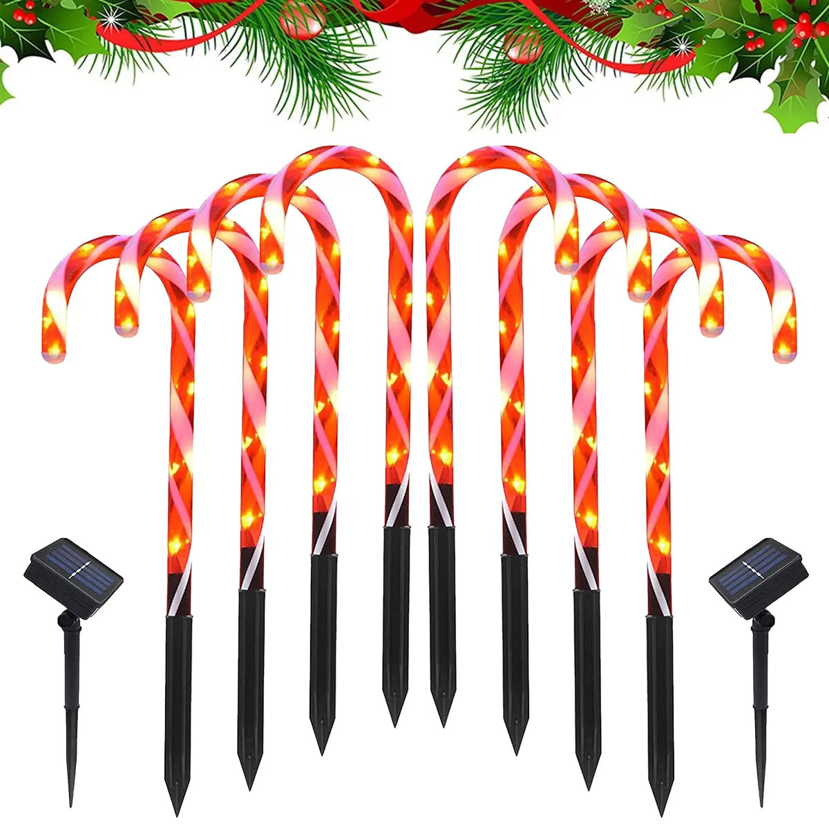 Decoração de Natal - Kit Candy Cane Luz Solar