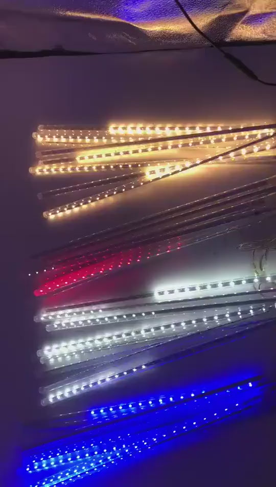 Tubos de LED Cascata 8 Bastão Luz Natal Branco Frio, Branco Quente e RGB