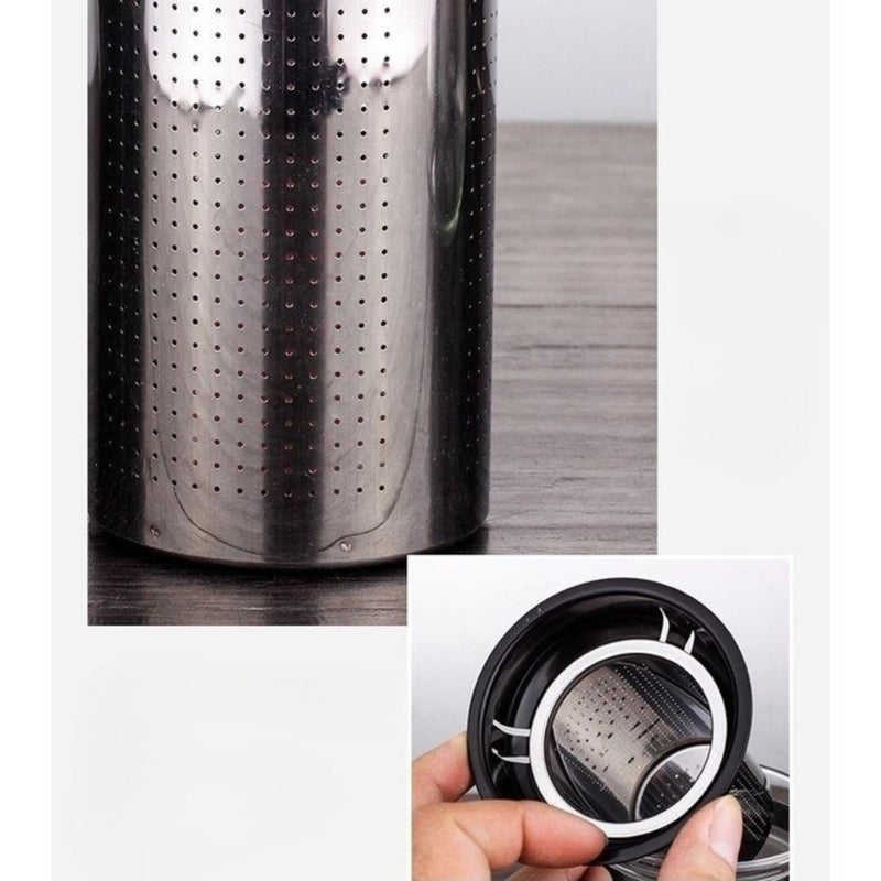 Bule De Vidro 950ml Com Passador Para Chá Café Inox Bule Com Tampa