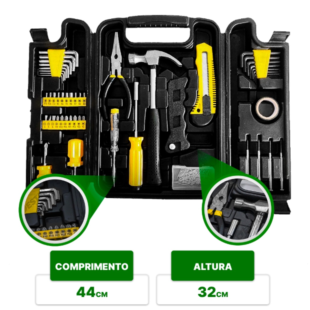Jogo de Ferramentas 142 Peças - Titanium Duty + Super Lanterna de Brinde