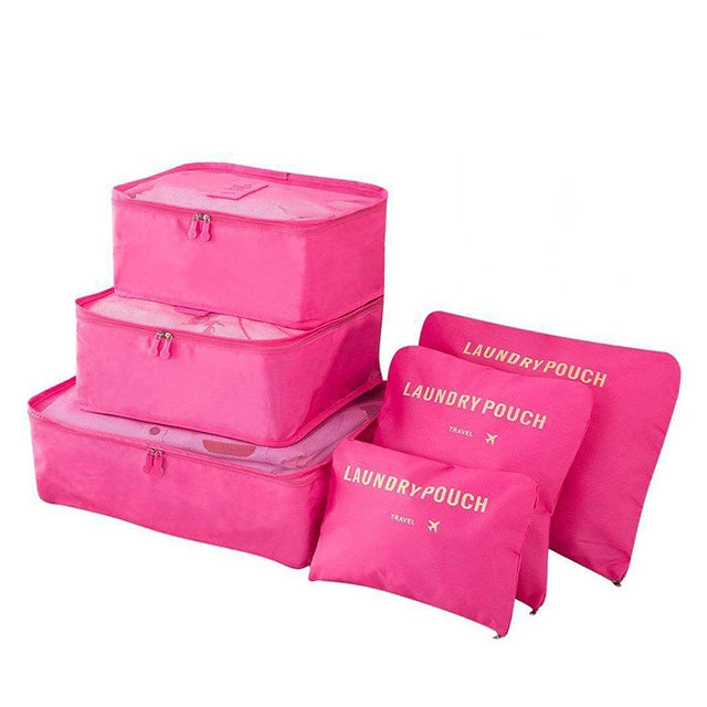 Kit 7 Pecas Bolsa Organizadoras Para Mala Roupas Bagagem Viagem